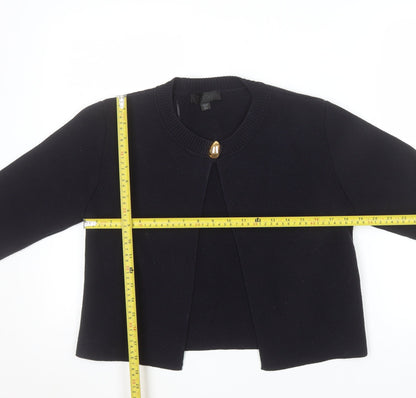 Zara Women’s Black Knit Cardigan M Crew Neck Long Sleeve Classic