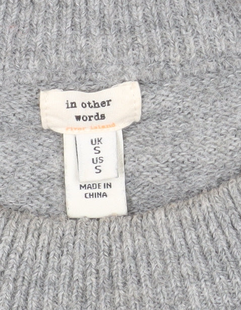 River Island In Other Words Women Grey Small Crew Neck Pullover Jumper