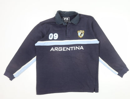 Kevingston Men's Blue Argentina Rugby Collared Sweatshirt M