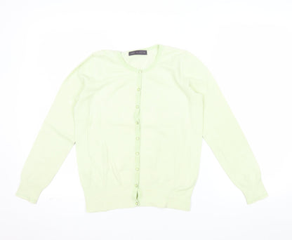 Marks and Spencer Women’s Green Cardigan Size 8 Crew Neck Knit