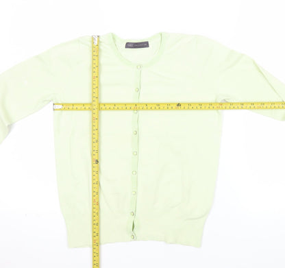 Marks and Spencer Women’s Green Cardigan Size 8 Crew Neck Knit