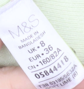 Marks and Spencer Women’s Green Cardigan Size 8 Crew Neck Knit