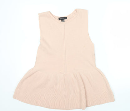 Atmosphere Women Beige Sleeveless Knit Peplum Jumper Size 14