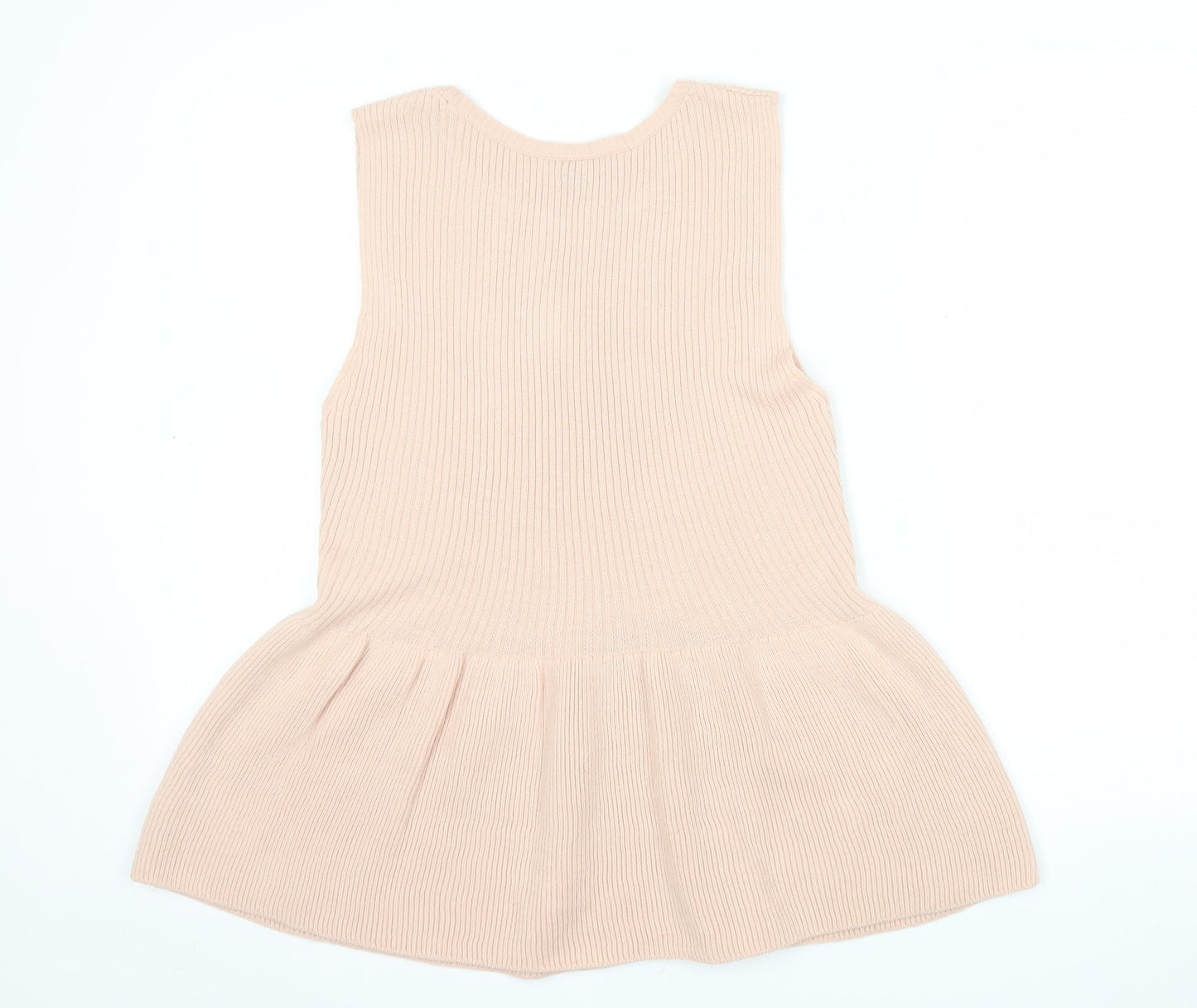 Atmosphere Women Beige Sleeveless Knit Peplum Jumper Size 14