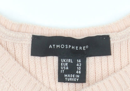 Atmosphere Women Beige Sleeveless Knit Peplum Jumper Size 14
