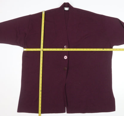 Marks and Spencer Women’s Purple Wool Blend V-Neck Cardigan Size 20