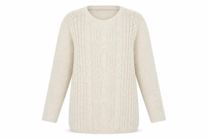 BHS Women’s Ivory Cable Knit Acrylic Jumper Size 8