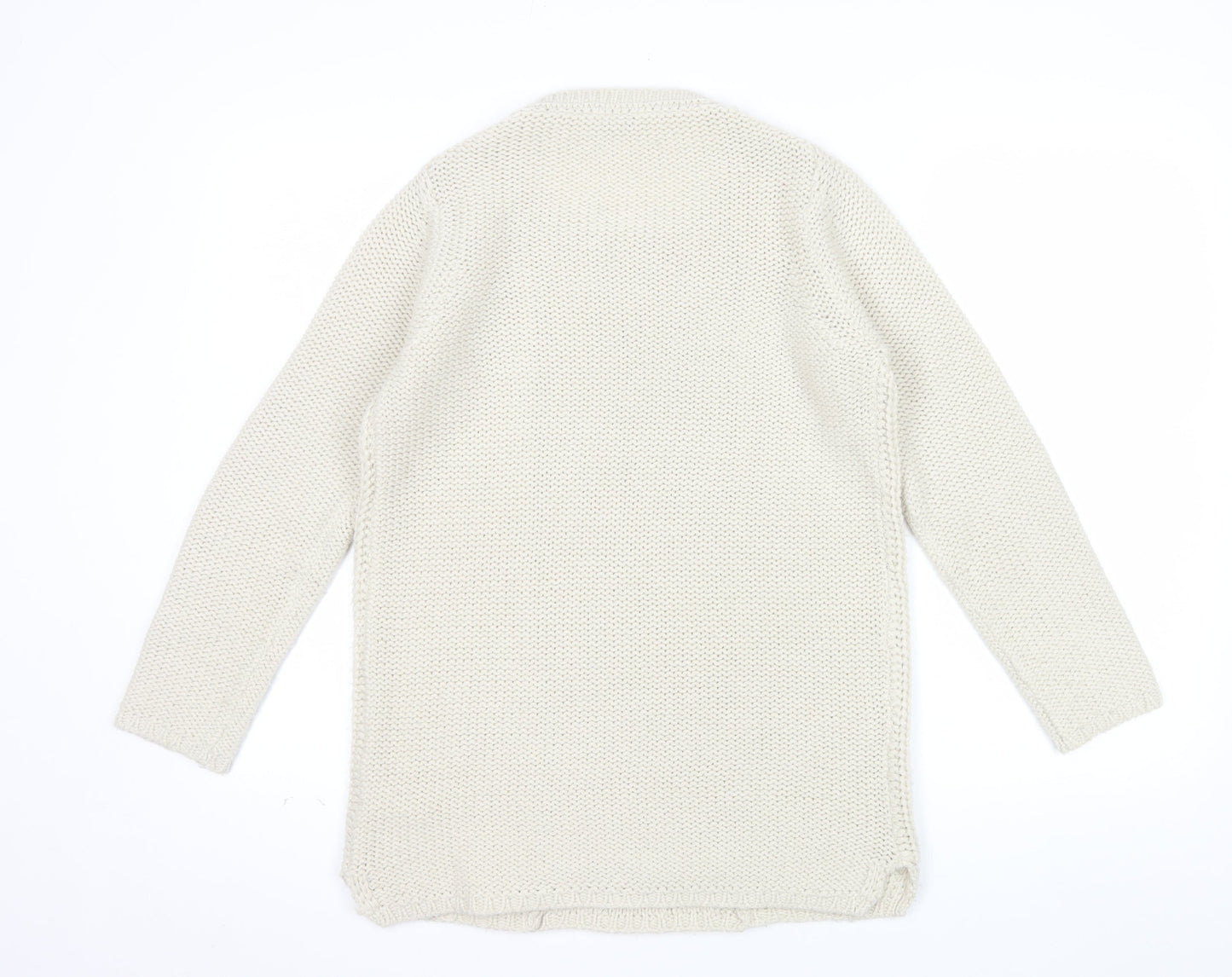 BHS Women’s Ivory Cable Knit Acrylic Jumper Size 8