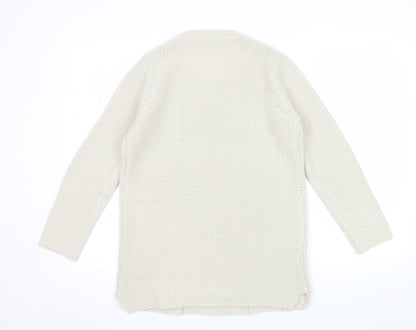 BHS Women’s Ivory Cable Knit Acrylic Jumper Size 8