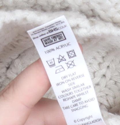 BHS Women’s Ivory Cable Knit Acrylic Jumper Size 8