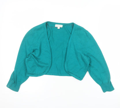 Monsoon Womens Green Cotton Shrug Cardigan M