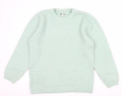 Topshop Women’s Green Knit Crew Neck Jumper Size S UK 8-10