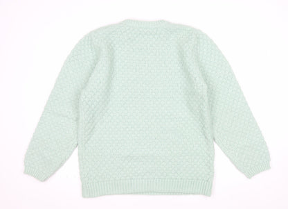 Topshop Women’s Green Knit Crew Neck Jumper Size S UK 8-10