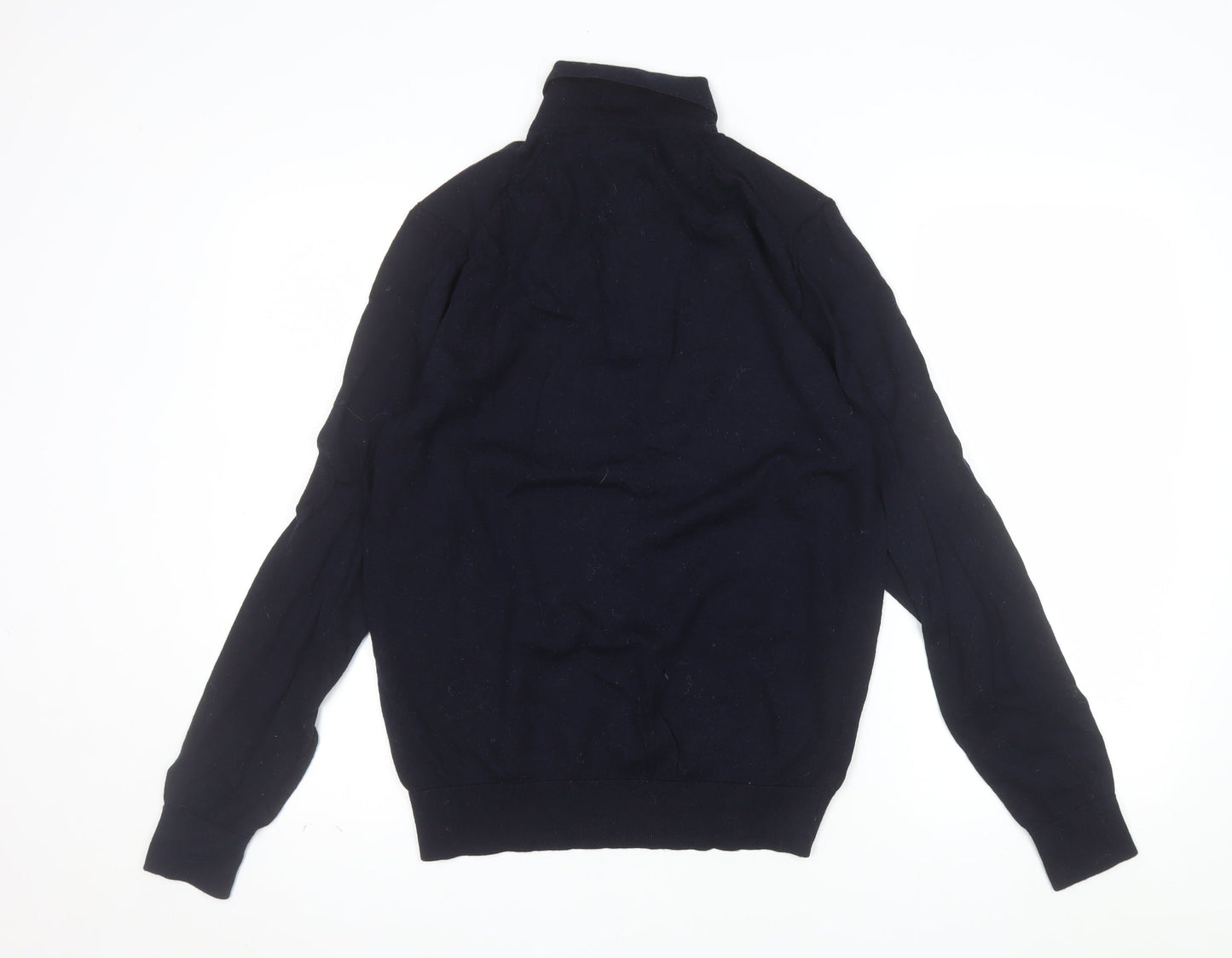 Marks and Spencer Autograph Men's Black Merino Wool Long Sleeve Polo M