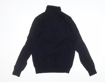Marks and Spencer Autograph Men's Black Merino Wool Long Sleeve Polo M