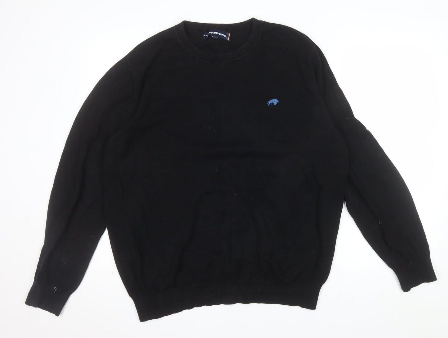 Raging Bull Men's Black Cotton Crew Neck Jumper XL