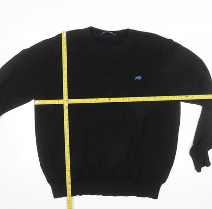 Raging Bull Men's Black Cotton Crew Neck Jumper XL