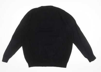 Raging Bull Men's Black Cotton Crew Neck Jumper XL