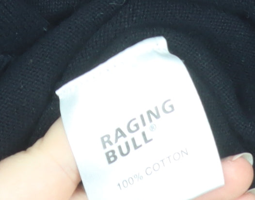 Raging Bull Men's Black Cotton Crew Neck Jumper XL