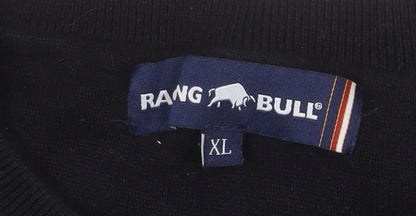 Raging Bull Men's Black Cotton Crew Neck Jumper XL