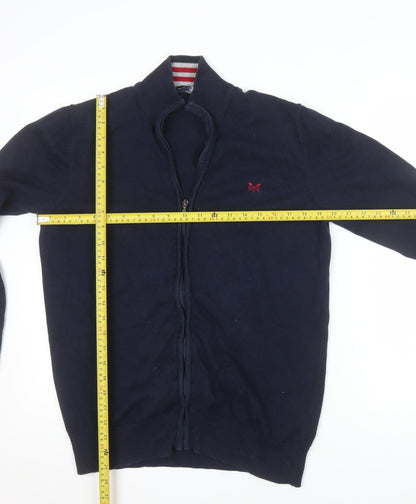 Crew Clothing Company Men's Blue Cotton Full Zip Jumper Size M