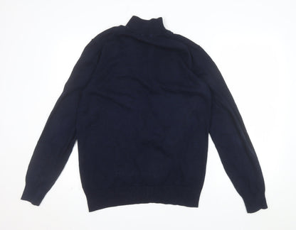 Crew Clothing Company Men's Blue Cotton Full Zip Jumper Size M