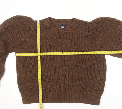 GAP Women’s Brown Chunky Knit Cotton Puff Sleeve Jumper XL