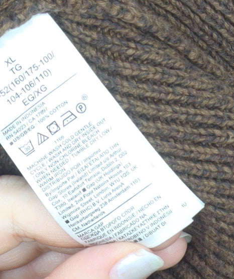 GAP Women’s Brown Chunky Knit Cotton Puff Sleeve Jumper XL