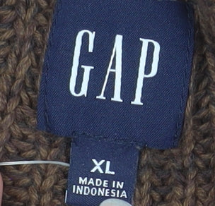 GAP Women’s Brown Chunky Knit Cotton Puff Sleeve Jumper XL