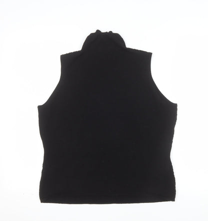 Rocha.John Rocha Women's Black Merino Wool Sleeveless Roll Neck Knit Top Size M