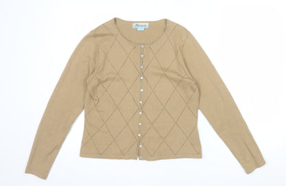 Monsoon Women’s Beige Cotton Angora Cardigan Size 10