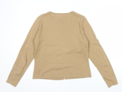 Monsoon Women’s Beige Cotton Angora Cardigan Size 10