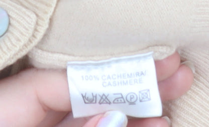 El Corte Inglés Women Beige 100% Cashmere Cardigan Size 16