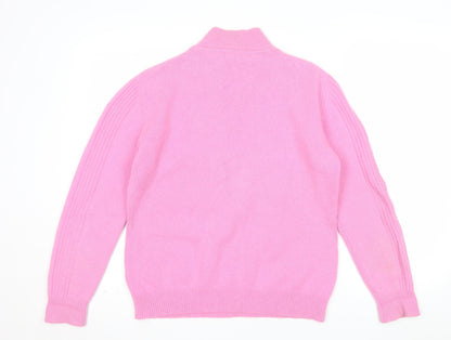 El Corte Inglés Women's Pink 100% Cashmere Mock Neck Jumper Size 14