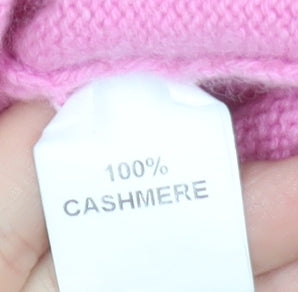 El Corte Inglés Women's Pink 100% Cashmere Mock Neck Jumper Size 14
