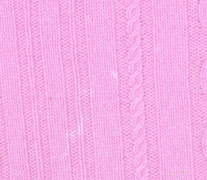 El Corte Inglés Women's Pink 100% Cashmere Mock Neck Jumper Size 14