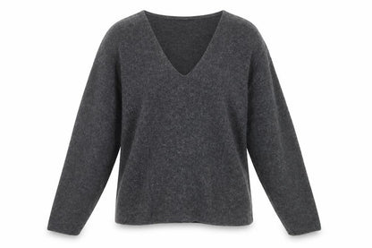 Primark Womens Grey V-Neck Knit Pullover Jumper Size M