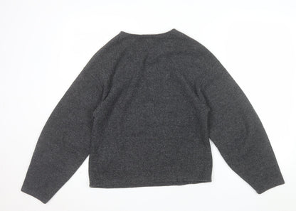 Primark Womens Grey V-Neck Knit Pullover Jumper Size M