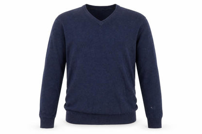 Sandstone Men's Blue Cotton V-Neck Jumper Size S