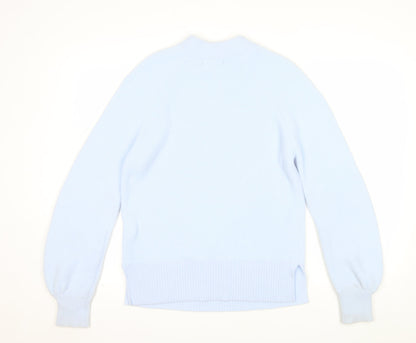Marks and Spencer Women’s Blue Mock Neck Knit Jumper Size S