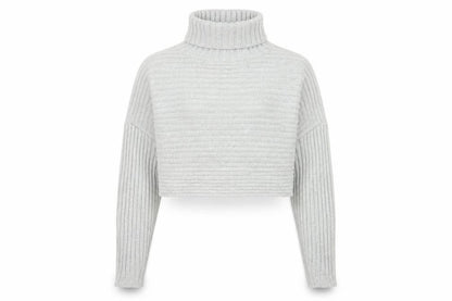 New Look Women Grey Roll Neck Ribbed Knit Jumper Size S