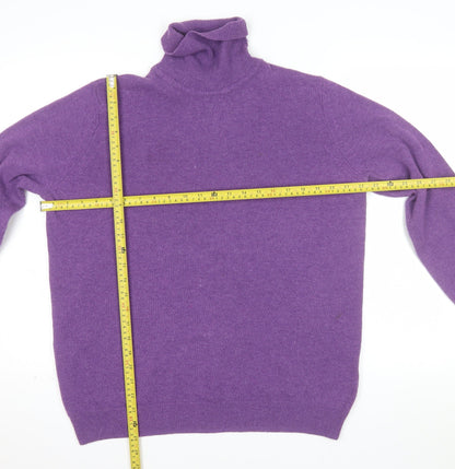 Marks and Spencer Women’s Purple Roll Neck Lambswool Jumper UK 16