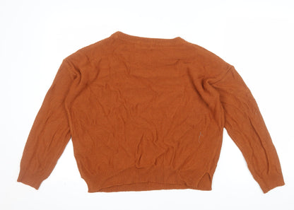 Brave Soul Men's Brown Crew Neck Acrylic Jumper Size M