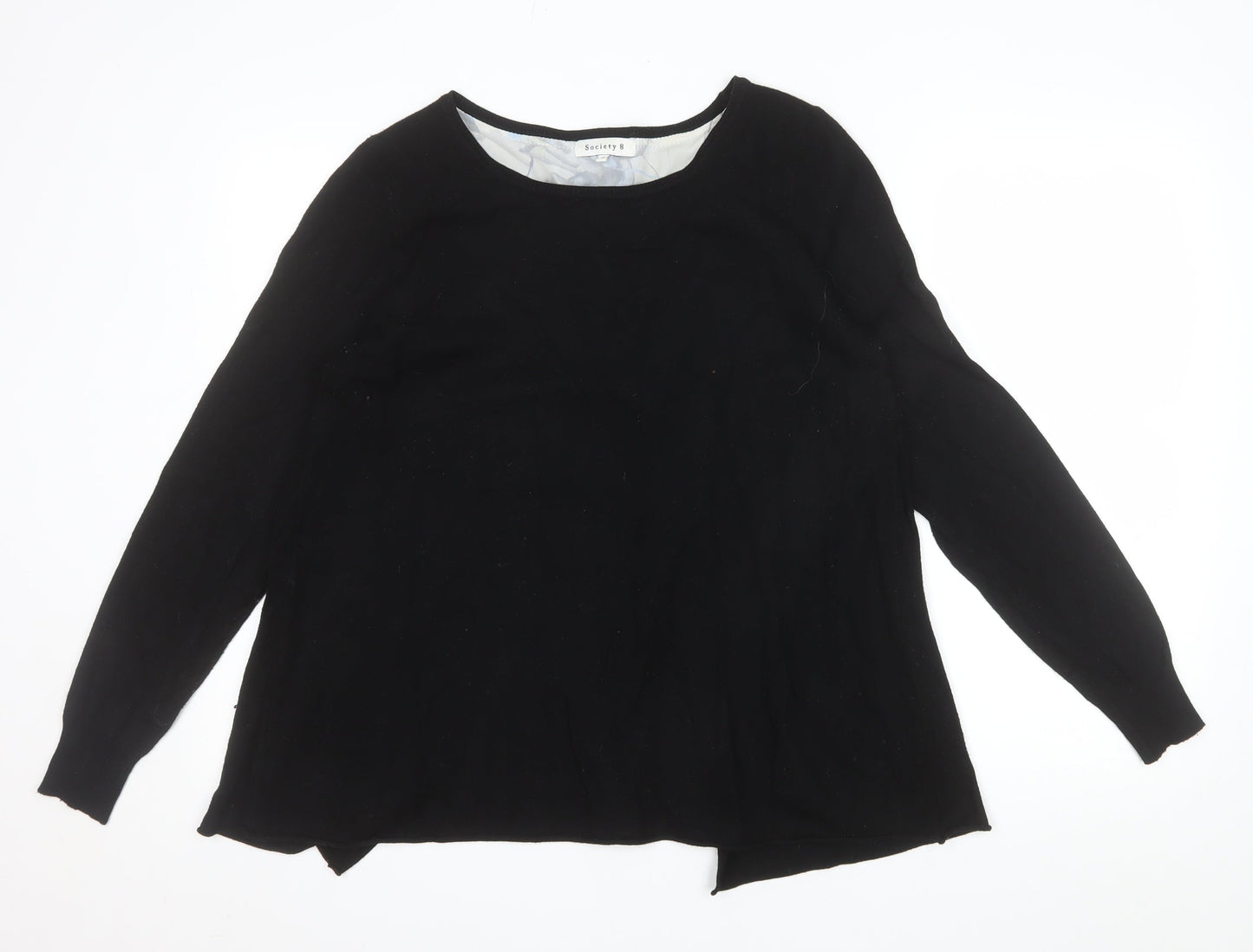 Society 8 Women's Black Round Neck Long Sleeve Cardigan Size 12