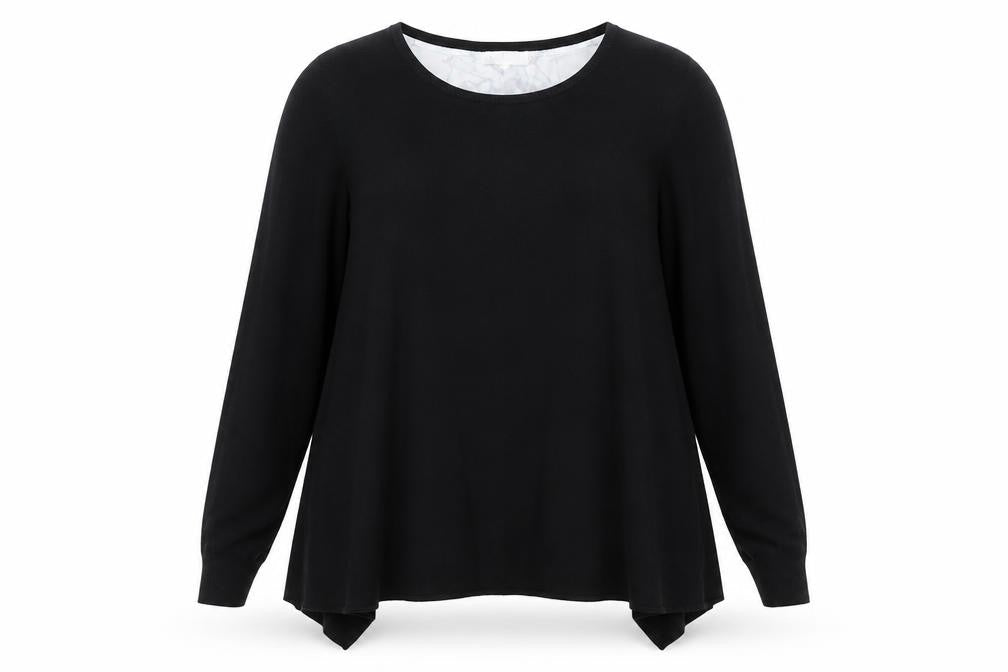 Society 8 Women's Black Round Neck Long Sleeve Cardigan Size 12