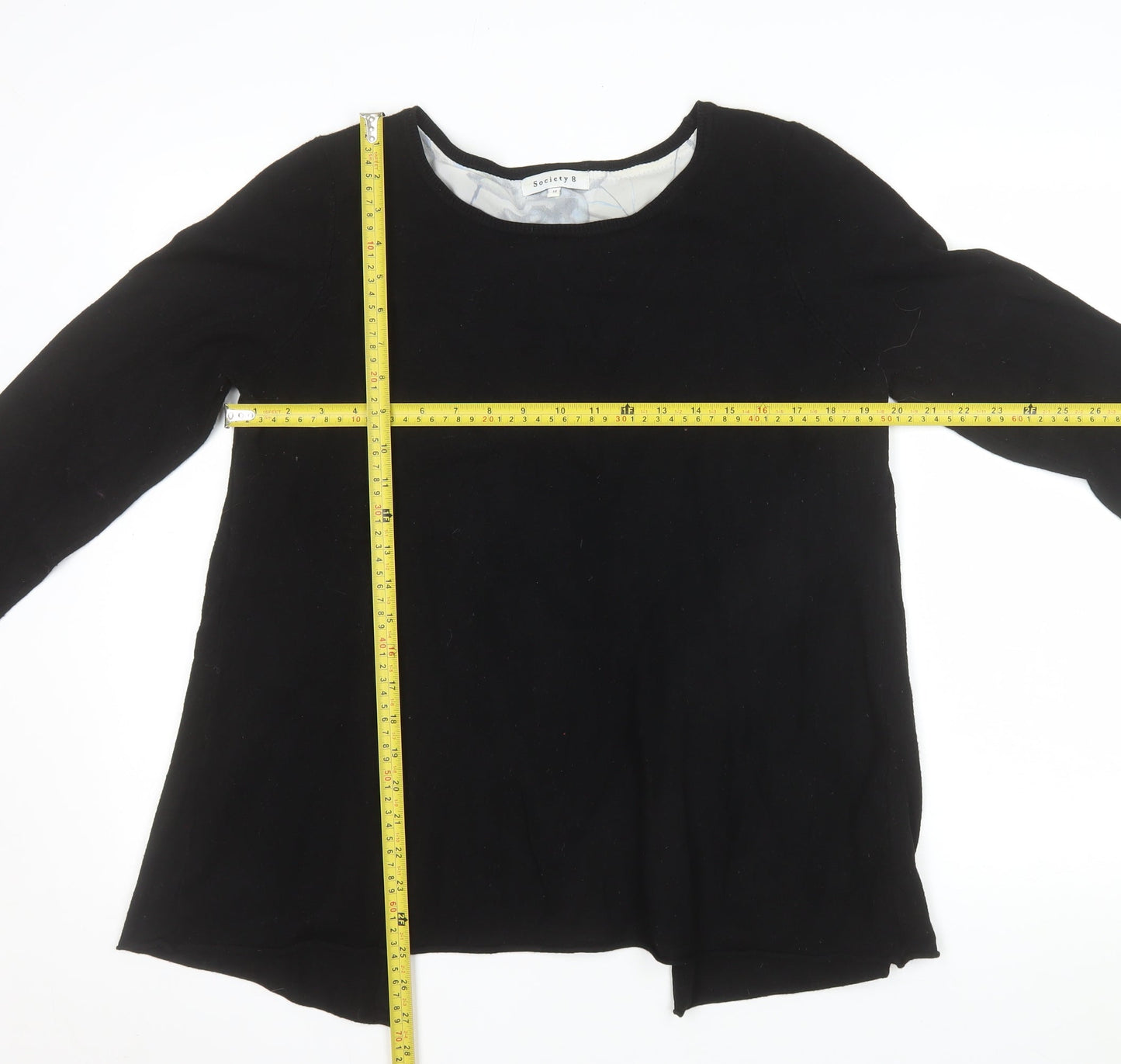 Society 8 Women's Black Round Neck Long Sleeve Cardigan Size 12