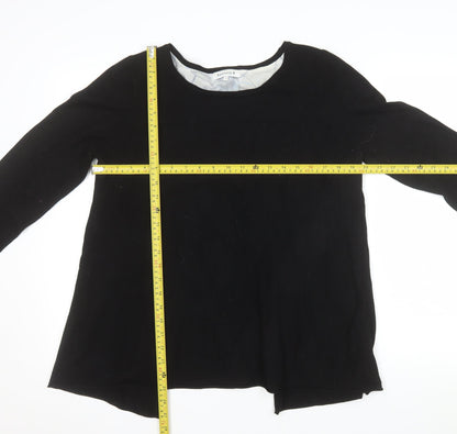 Society 8 Women's Black Round Neck Long Sleeve Cardigan Size 12