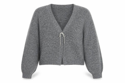 H&M Women’s Grey V-Neck Chunky Knit Cardigan Size 16 Relaxed Fit