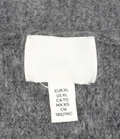 H&M Women’s Grey V-Neck Chunky Knit Cardigan Size 16 Relaxed Fit