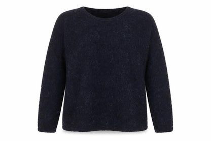 Part Two Women Navy Blue Alpaca Blend Wool Jumper XS Round Neck Long Sleeve